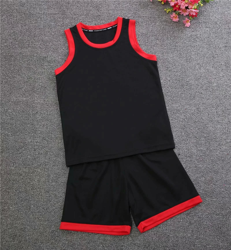 Blank Basketball Jersey Kids Adult Sports shirt Girls Breathable Quick-drying Sleeveless basketball clothing training suits