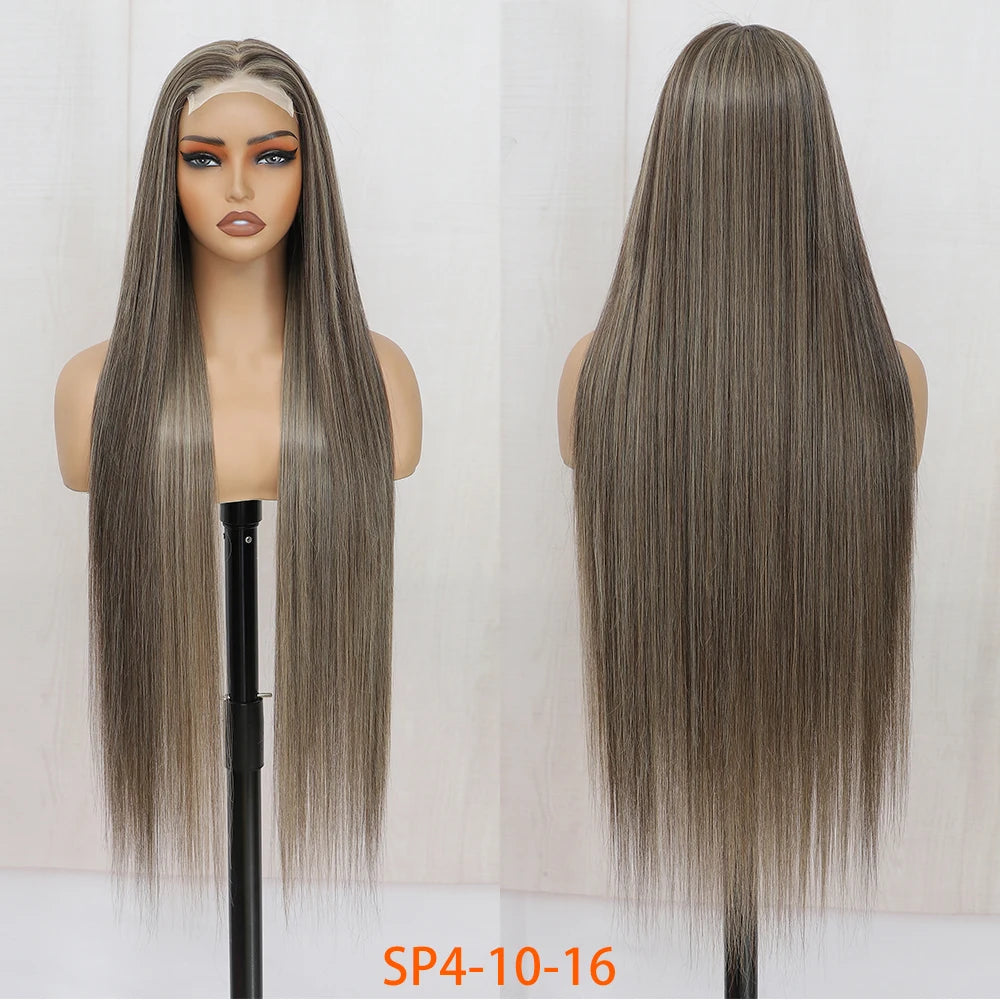 For Black Lace Front Wig for Women 4x4 Transparent Lace 180% Density Natural Hairline-Cosplay & Daily Use Synthetic Wig