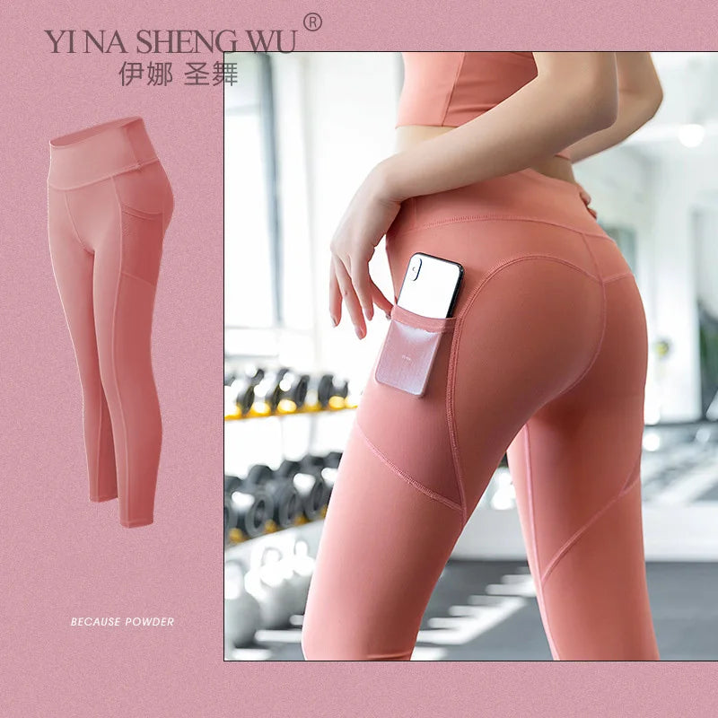 Sport Pants Women with Pocket Sport Leggings Sport Girl Gym Leggings Women Tummy Control Jogging Tights Female Fitness Pants New