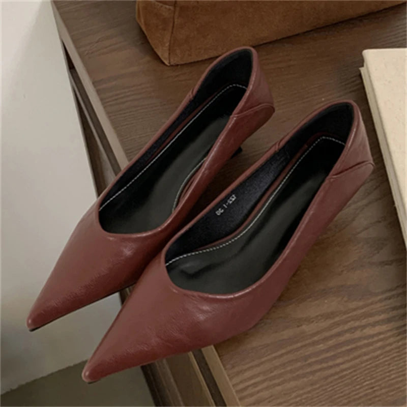 2025 Summer Latest Design Women's High Heels Sexy Leopard Pattern Shallow Mouth Hard-Wearing Platform Shoes Pointed Fashion