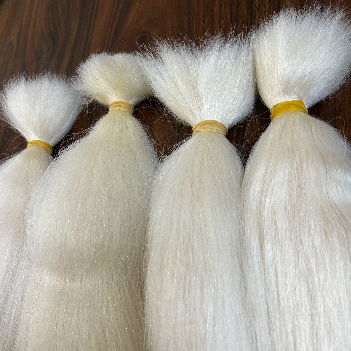 16'' Hair Length Yak Hair Double Drawn Bleached White Hair Bundle - min Order 100g
