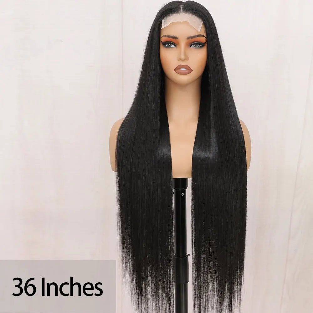 For Black Lace Front Wig for Women 4x4 Transparent Lace 180% Density Natural Hairline-Cosplay & Daily Use Synthetic Wig