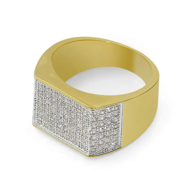Men's Luxury Hip Hop Ring jewelry 925 Silver bling SONA Simulated Diamond painting full gold rings for boys Party gift Size 8-13