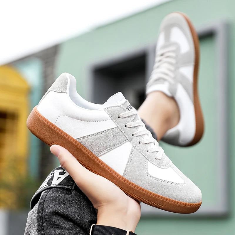 Maden Unisex German Trainer Casual Walking Shoes Vintage Sneakers Men Women Pu Leather Sneakers Male Retro Design Lace-up