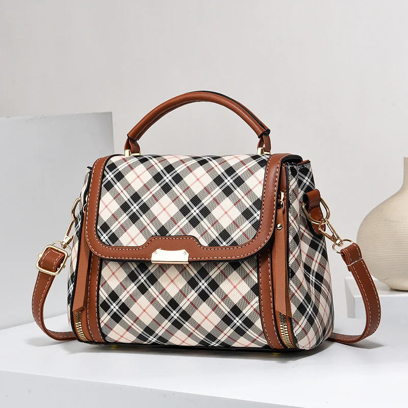 2024 New Contrast Color Small Bag Lingge Trendy Versatile One Shoulder Casual Crossbody Bag19907