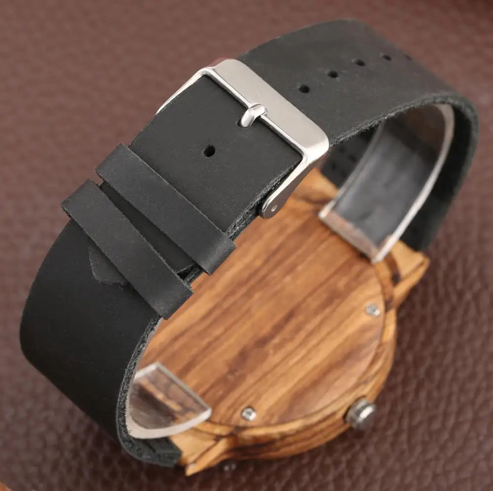 Men's Watches Unique Turntable Dial Watch Special Number Dial Wooden Watch Quartz Clock Male Unisex Leather Band Relojes Hombre