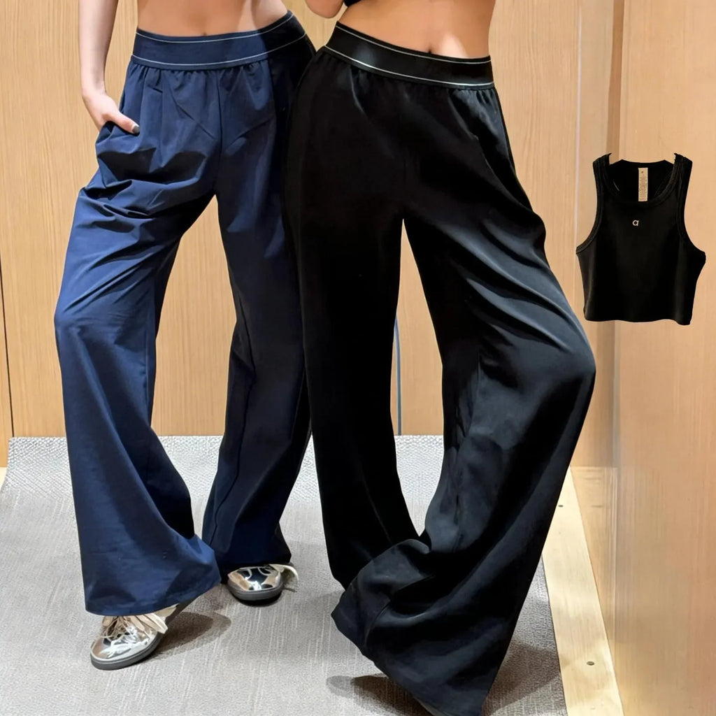 Yoga Pants Gym Clothing Women Sports Dance StudioTrousers Straight-Leg Suit up Pant Jogger Sweatpants