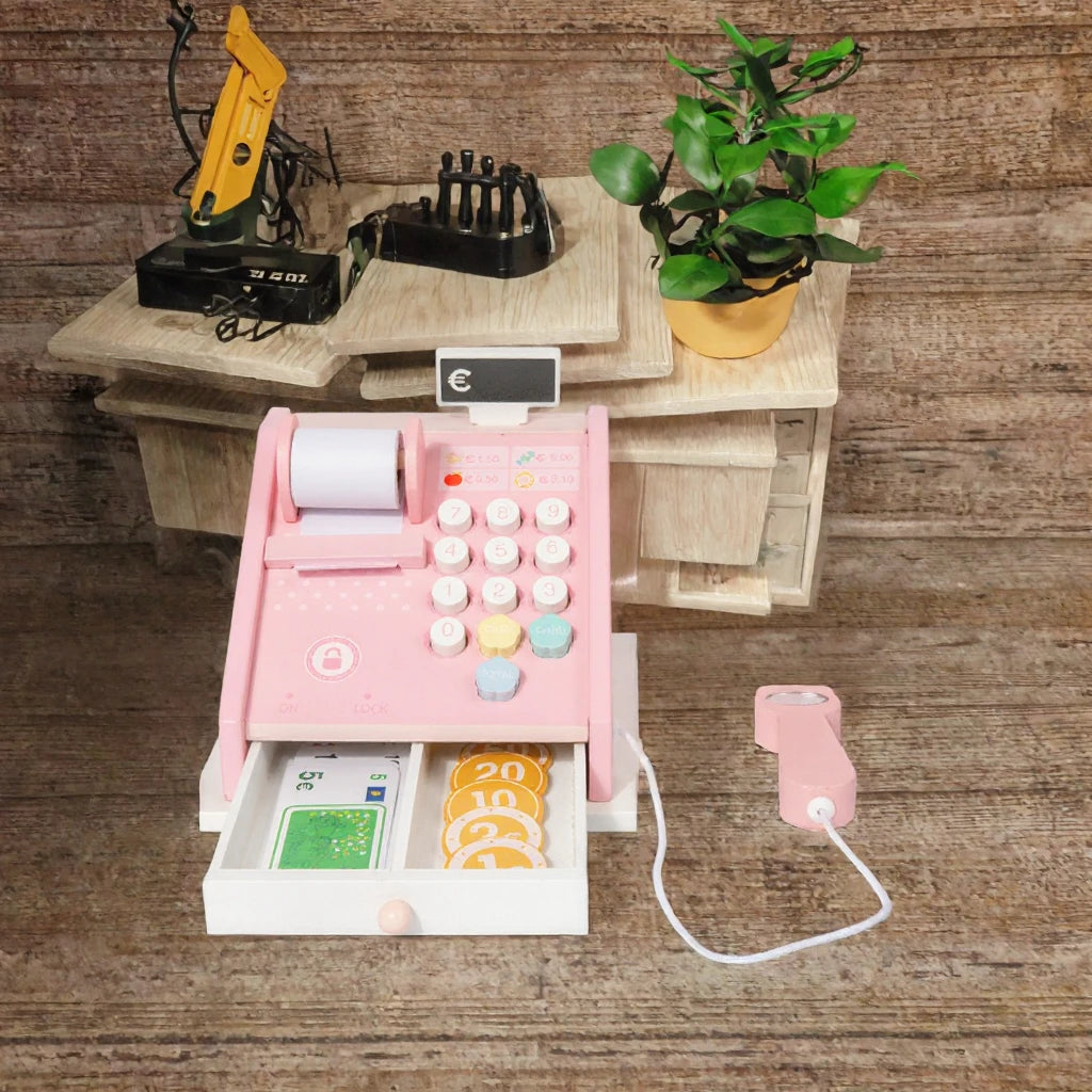 Children's Simulated Cash Register Tool Cash Register Toy Cash Register Set for 2 to 4 Years