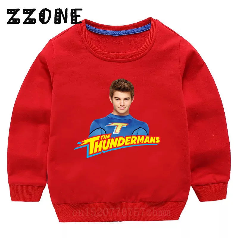 Kids Sweatshirts The Thundermans TV Shows Print Children Hoodies Casual Girls Boys Clothes Spring Autumn Baby Pullover Tops