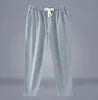 Liu Ming New Arrivals Spring Summer Men Casual Drawstring Solid Color Cotton Linen Pants Trending Trousers