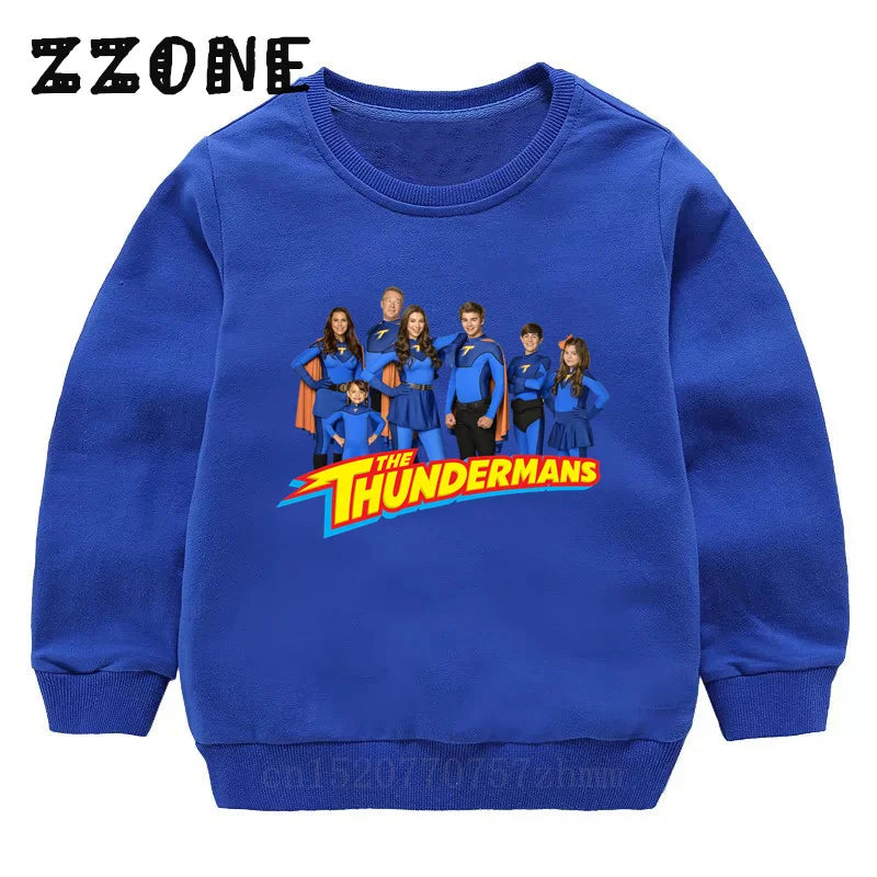 Kids Sweatshirts The Thundermans TV Shows Print Children Hoodies Casual Girls Boys Clothes Spring Autumn Baby Pullover Tops