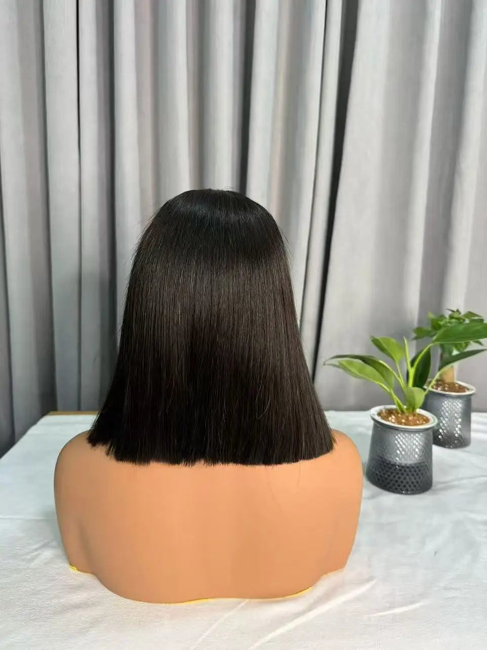 Top Grade 15A SDD Raw Virgin Vietnamese Bone Straight Human Hair Super Double Drawn Short Bob Wig Transparent Lace Front Wig