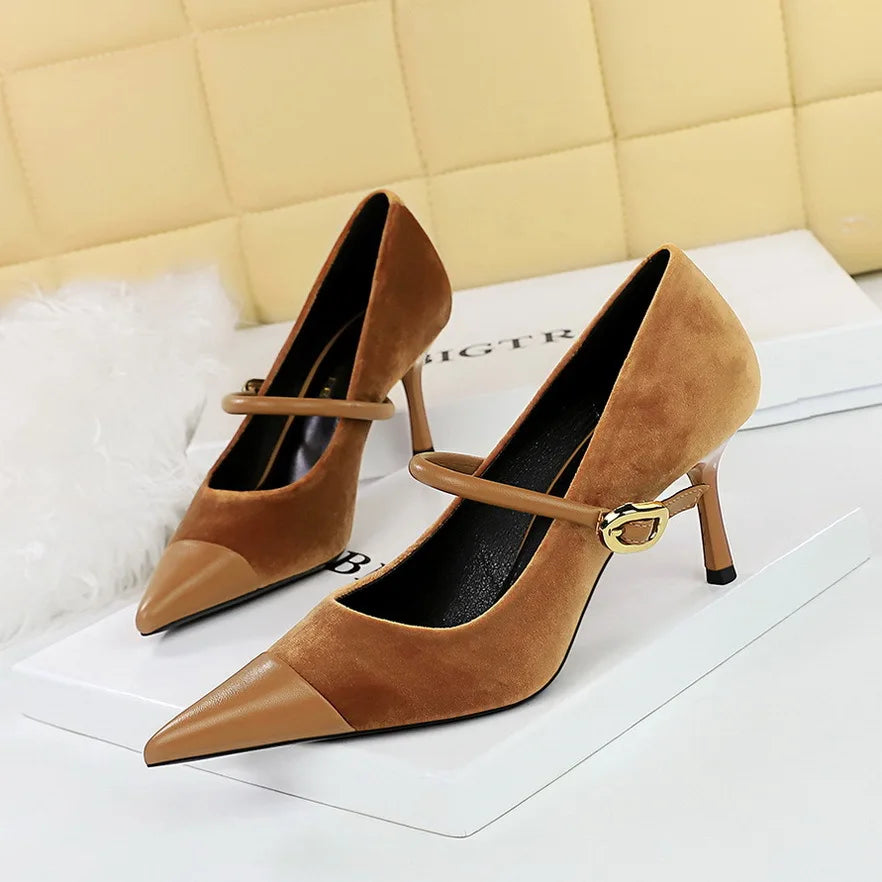 Sandales Talon Femme Pointed Toe Office Shoes Women Slide New Design Fancy High Heels