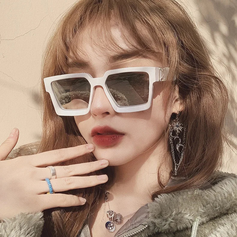 Sunglasses Square Women Sun Glasses Female Eyewear Eyeglasses Plastic Frame Clear Lens Shade Fashion Driving Sunglasses for men