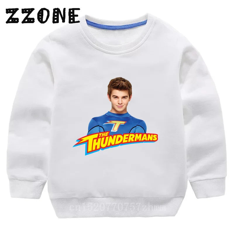 Kids Sweatshirts The Thundermans TV Shows Print Children Hoodies Casual Girls Boys Clothes Spring Autumn Baby Pullover Tops