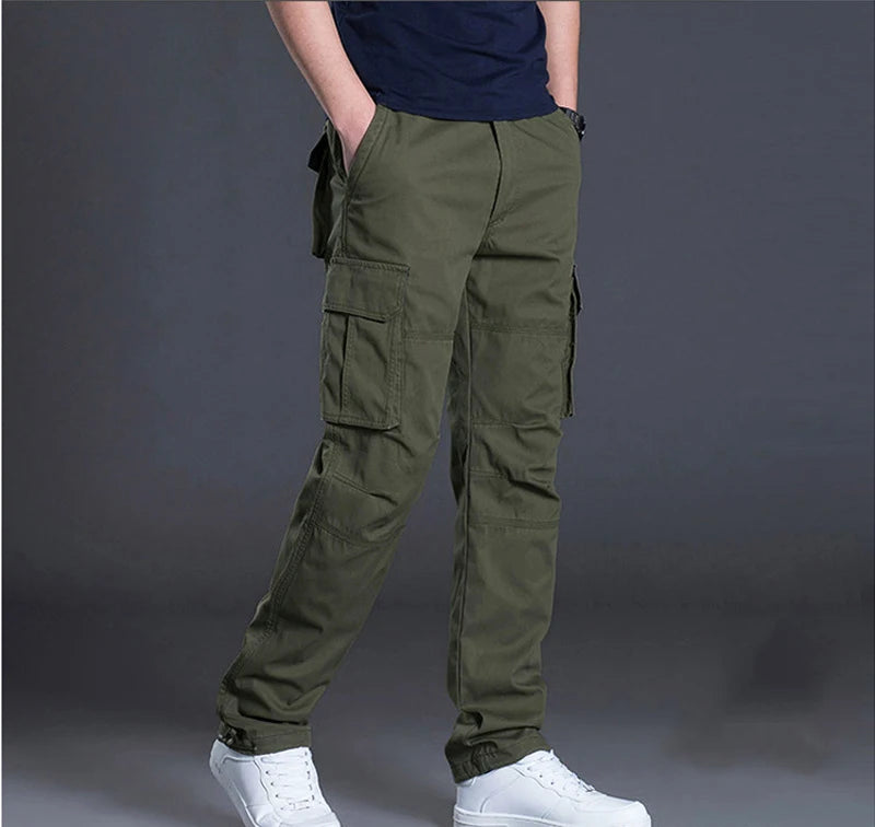 New Arrival High Quality Outdoor 100% Cotton Cargo Pants Men Trousers Streetwear Camo Multi Pocket Cargo Pants Men