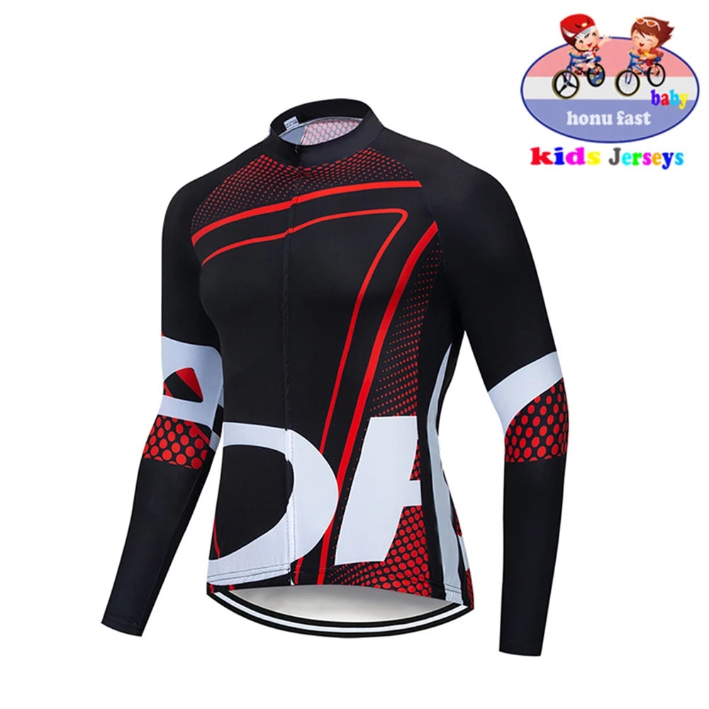 High Quality Kids Cycling Clothing Summer Kids Jersey Set Biking Long Sleeve Clothes Suit MTB Children's Cycling Wear 2021