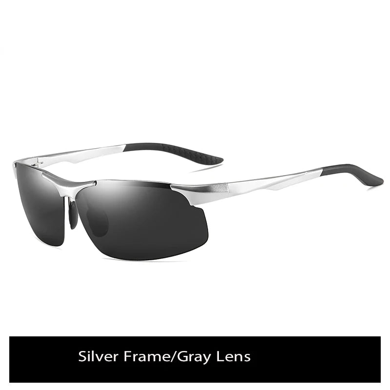 Sunglasses For Men Fashion Day Glasses For Night Vision Photochromic Outdoor Driving Rimless Male Polarized UV400 Lens VT2173
