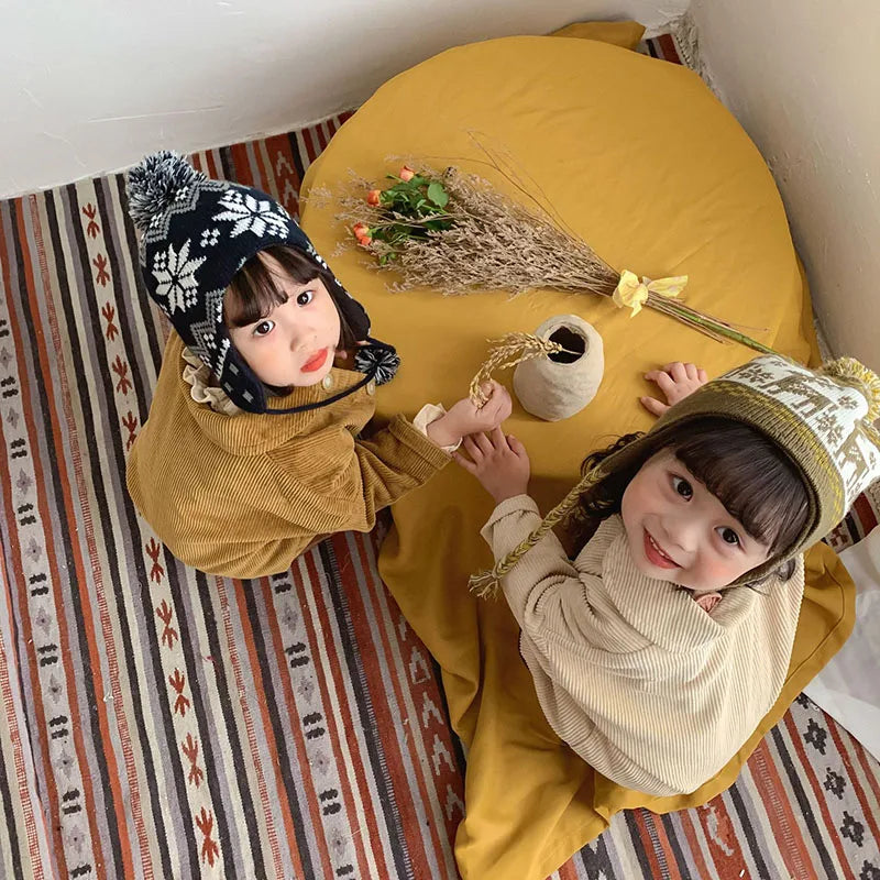 Kids Girls Coat Corduroy Shirt Tops Jacket