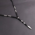 New Men Necklace Natural Stone Beads Tiger Eye Matte Onyx 316L Stainless Steel Cute Pendant Necklace Jewelry Gift Men