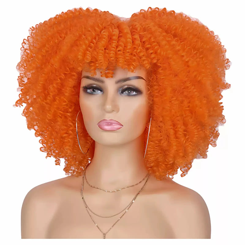 Cheap Price French Kinky Curl Curly Wig Neutral Short African for Cosplay Synthetic High Temperature Fiber Black Women's Wig