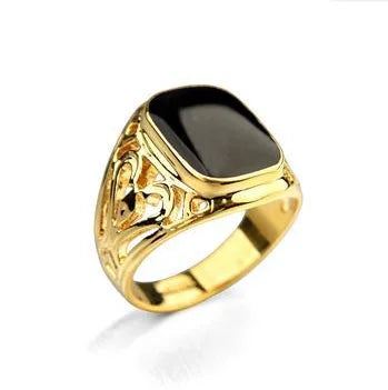 Fashion Jewelry Vintage Crystal Rings For Men Rose Gold / Silver Color Hollow Party Rings Dropshipping Wholesale Gift
