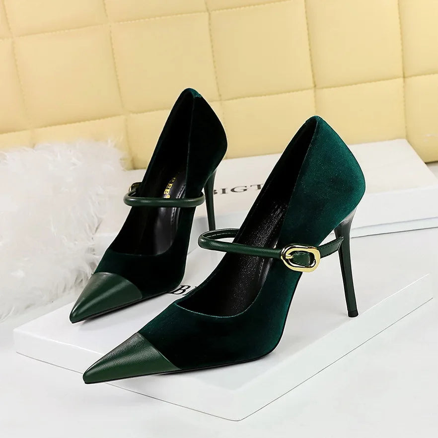 Sandales Talon Femme Pointed Toe Office Shoes Women Slide New Design Fancy High Heels