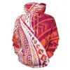 High Quality Hoodies Men Polynesian Tribal Design Red Oversized Hoodie Unisex Streetwear Hoodie