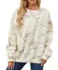 Women's Camouflage Sports Knit Shirt Maple Leaf Print Sweaters Oversized Loose Casual Sweater Large Size