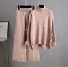 Boutique Wholesale 2026 Autumn Knitted Half High Neck Sweater Thickened Loose Leisure Pants Women's Set