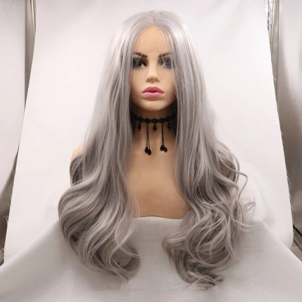 Premium Pre Plucked Synthetic High Temperature Fiber Loose Curl 24inch 13*3 Lace Frontal Wig for Daily Wear