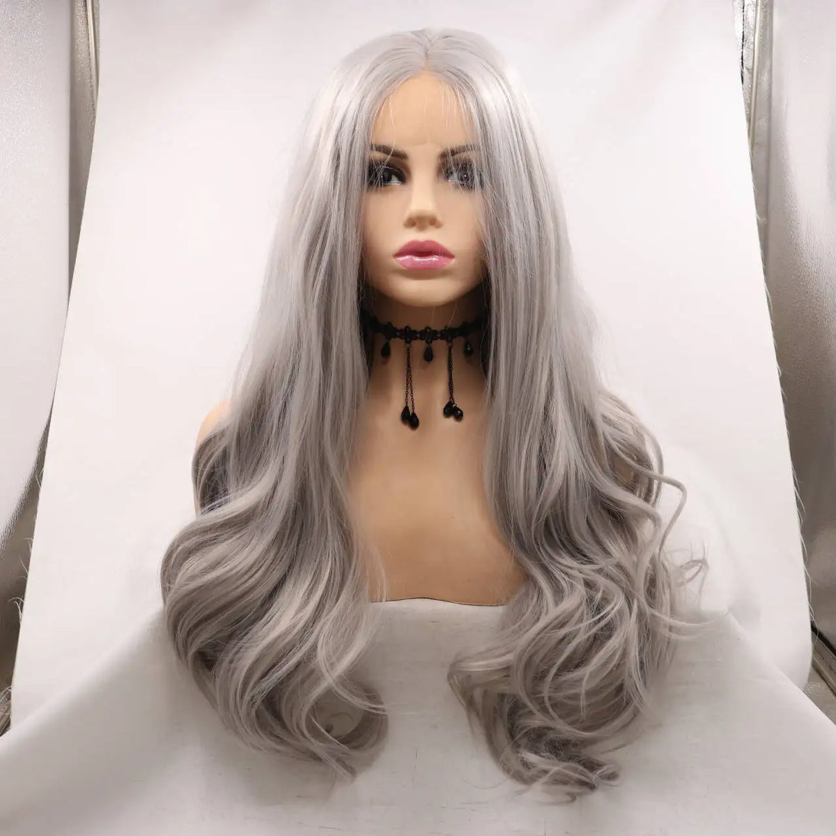 Premium Pre Plucked Synthetic High Temperature Fiber Loose Curl 24inch 13*3 Lace Frontal Wig for Daily Wear