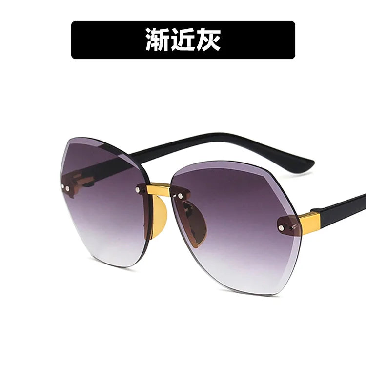 New Fashion Sunglasses for Kids Punk Oversize irregular Frameless Polygon UV400 Glasses Children Oculos De Sol Masculino
