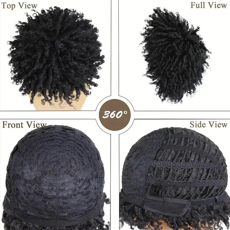 Xuchang Chemical Fiber New Product African Men's/ Women's Dirty Braid Wig Headset Black Tube Roll Small Roll Wig