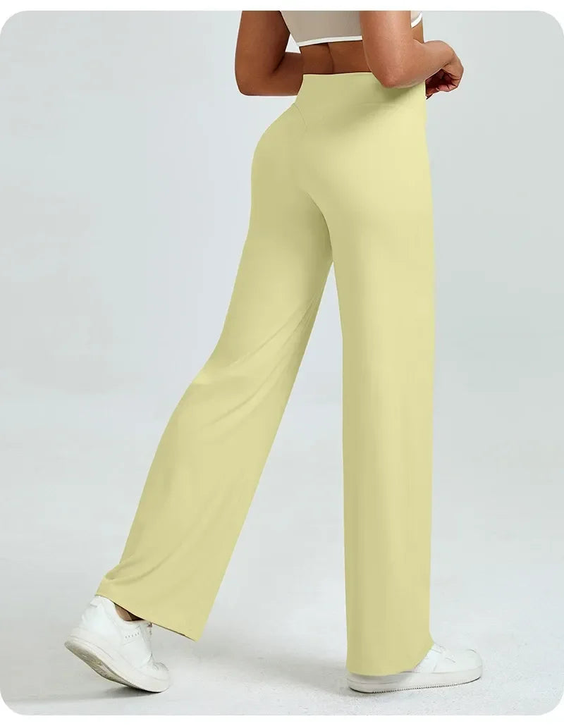 Active Pants High Waisted Straight Leg Yoga for Women Naked Feeling BuLifting Loose Fit Workout Trousers Slimming Gym