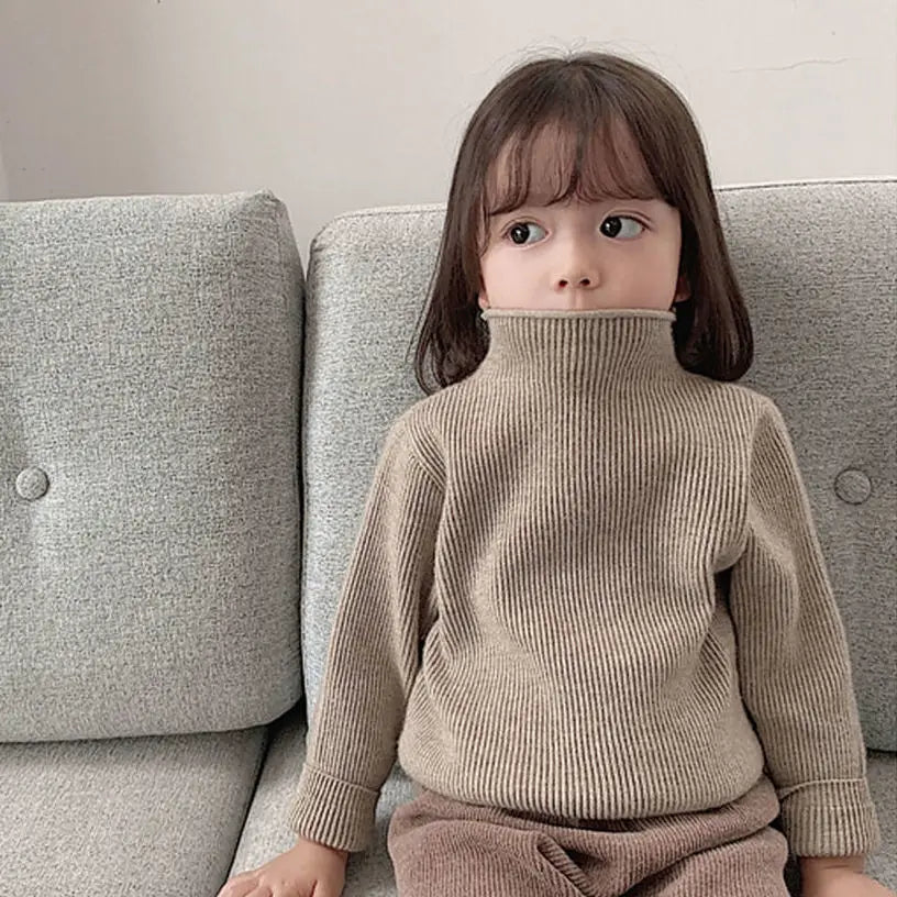 1 to 7 Years Baby Girls Knitted Sweater 2020 Spring Winter Autumn Wear Long Sleeve Warm Solid 6 Colors Kids Toddler Sweater Top