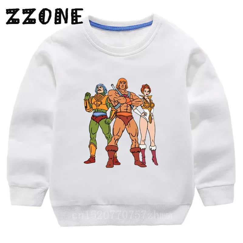 Children's Hoodies Kids Masters of The Universe He-Man Funny Sweatshirts Baby Pullover Tops Girls Boys Autumn Clothes,KYT5258