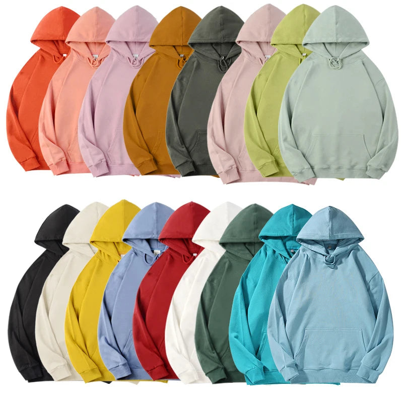 Men's Pullover Bulk Oversized Hoodies Silk Lined Plane Blank  Hoodie
