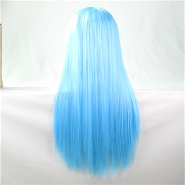 Synthetic Hair Wigs For Women Cosplay Wig 80 cm Straight Long Light Purple Wig With Bangs Pink Red Blue Blonde Brown Black Green