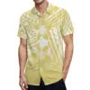 New High Quality Design Custom Hawaii Polynesian Tribal Summer Breathable Quick Dry Short Sleeve Shirt Aloha Men Loose Shirts