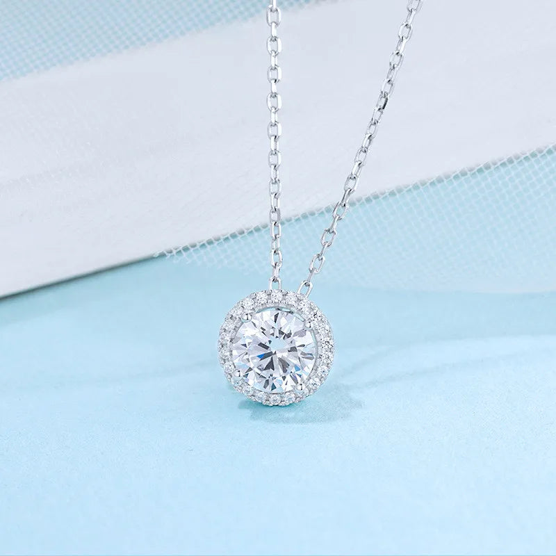 Handmade Diamond Jewelry set Real 925 Sterling Silver Bijou Party Wedding Earrings Necklace For Women Bridal Moissanite Jewelry