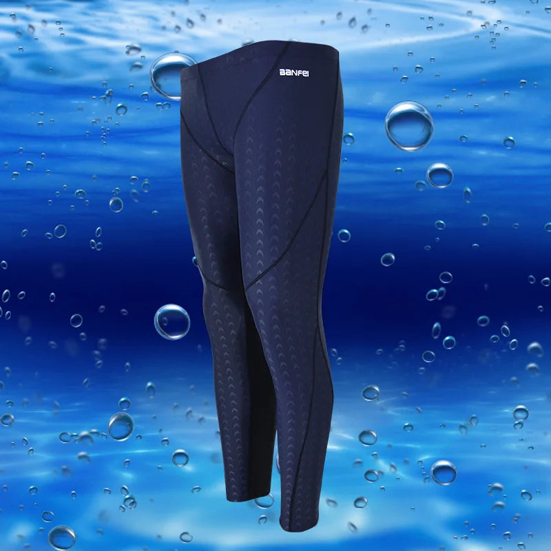 Men's Swimwear Long Swimsuit Protective Rush Guard Waterproof Swimming Trunks Professional Sport Men Jammers