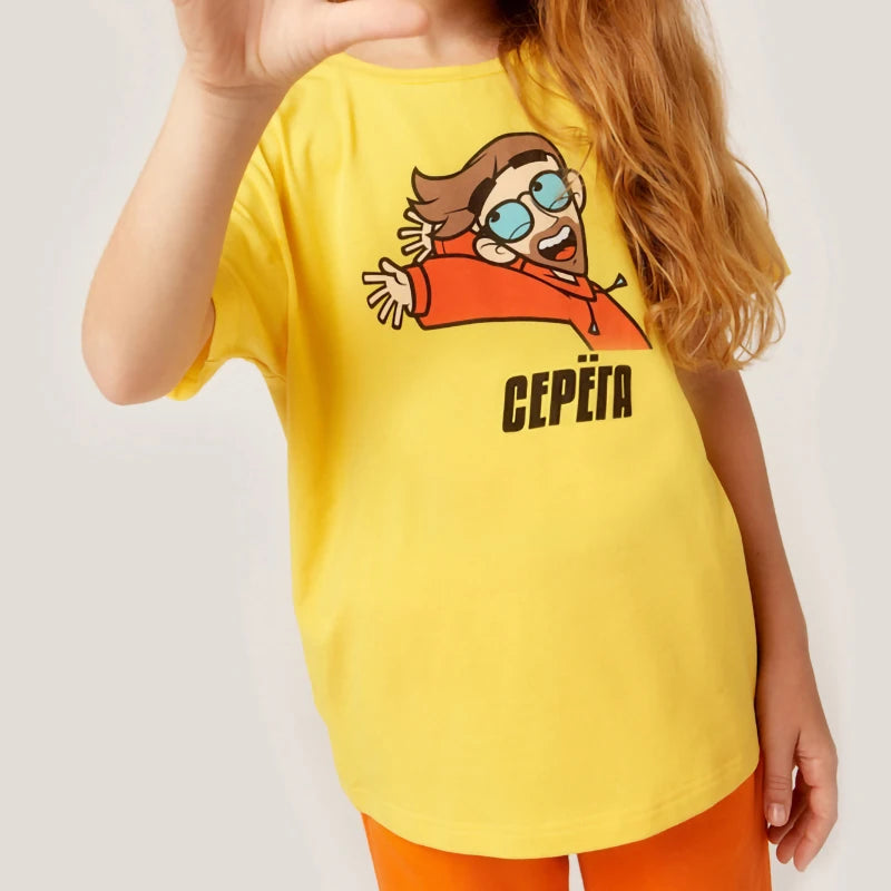 Children's 100% Cotton T Shirts Merch A4 SEROGA Print Casual Family Clothing Set boy's & girl's Fashion Tops