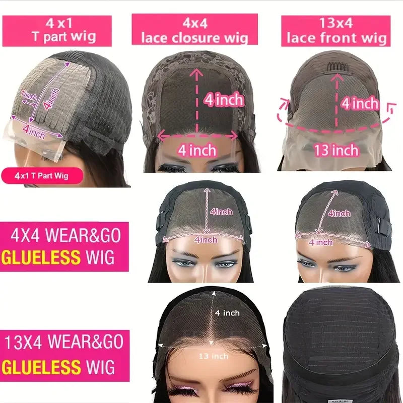 Bob Wig Human Hair Glueless Wigs Human Hair Pre Plucked Pre Cut 13x4 HD Lace Front Put on and Go Glueless Wigs Human Hair