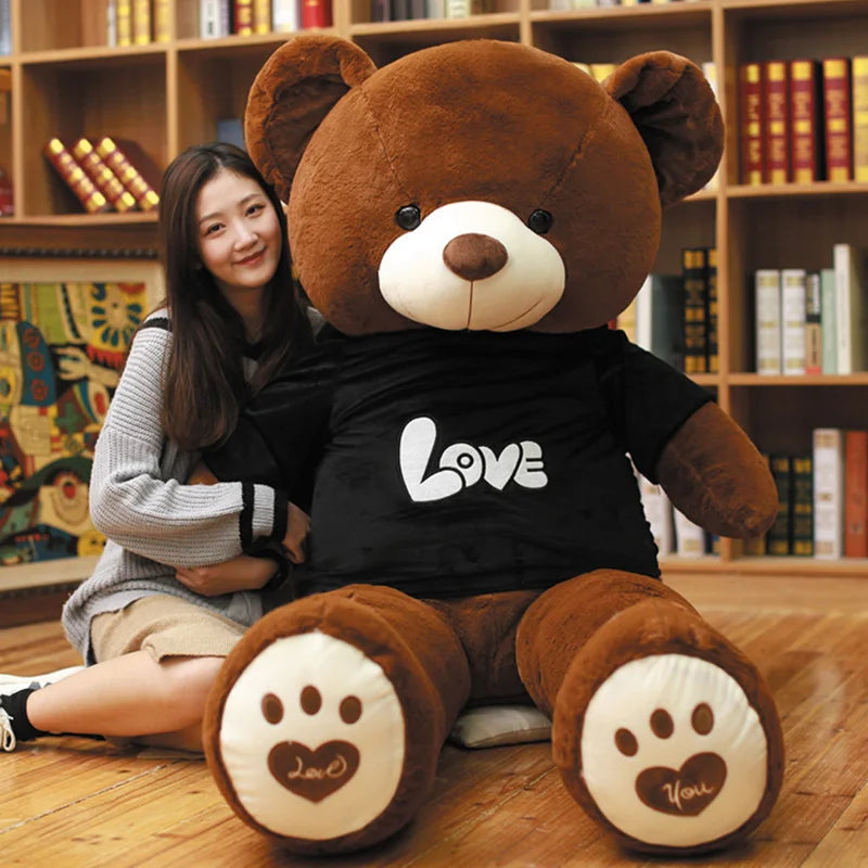 Genuine Customized Hoodies Bear Plush Toy Ribbon Teddy Bear Doll Cuddle Bear Dolls Girl Gift Shop Wholesale