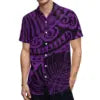 New High Quality Design Custom Hawaii Polynesian Tribal Summer Breathable Quick Dry Short Sleeve Shirt Aloha Men Loose Shirts