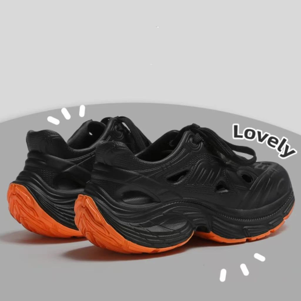Men Breathable Slip-On Platform Sneakers Chunky Outdoor & Slip Resistant Climbing Boot Summer