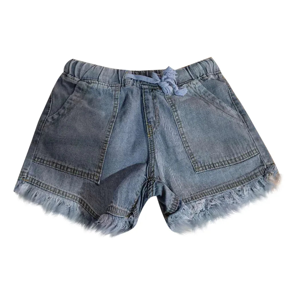 New Arrival Casual Summer Hot Sale Pocket Jeans Denim Women Shorts High Waists Tassel Bandage sexy short Jeans Skirts