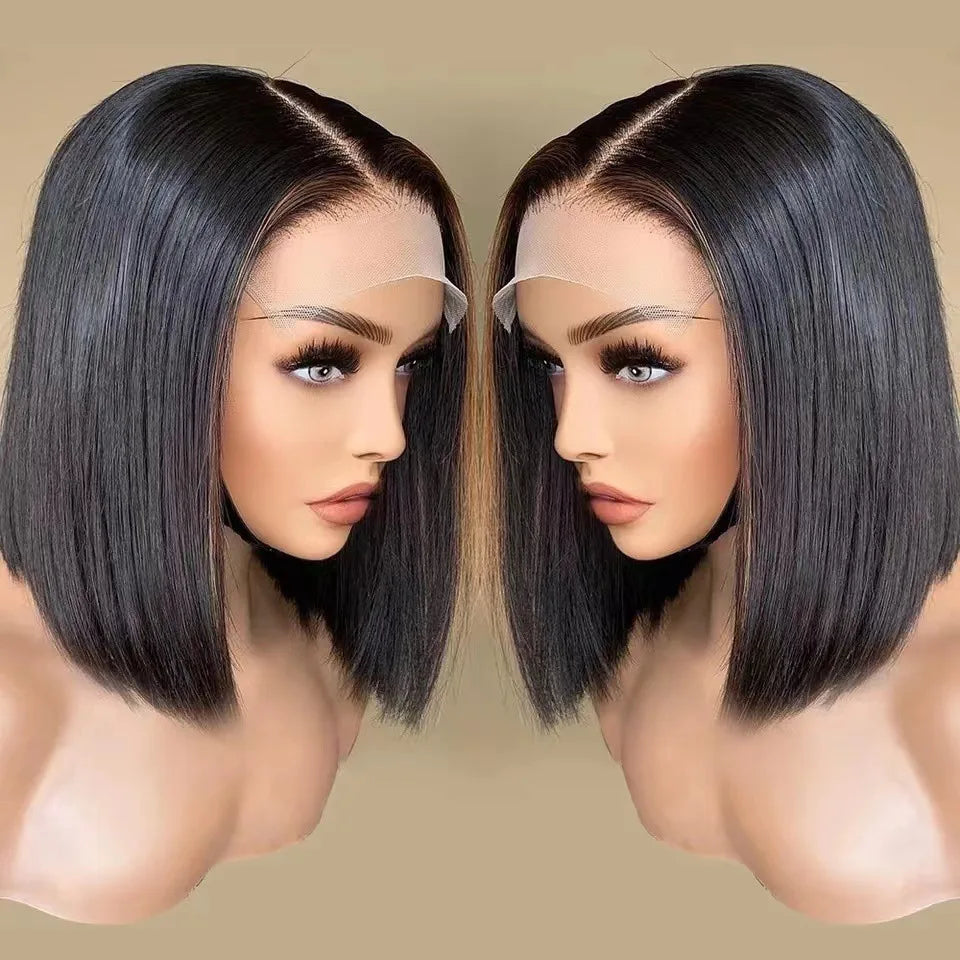 Short Bob Wig Synthetic Hair - Natural Looking Heat Resistant Wig for Women, Easy to Style Daily Wear