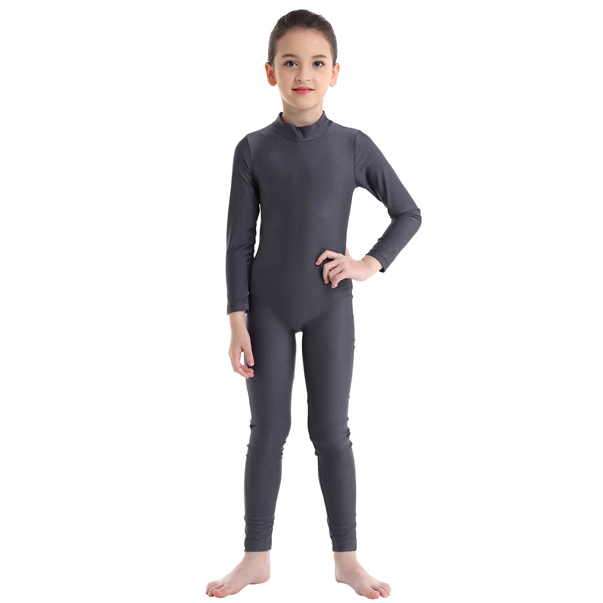Kids Girls Full Body Suit Gymnastics Bodysuit Ballet Dance Jersey Leotard Jumpsuit Sports Unitard Children Dancewear Sportwear